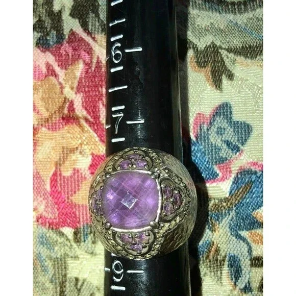 Gorgeous Sima K Amethyst Sterling ring 7.5 - Picture 2 of 3